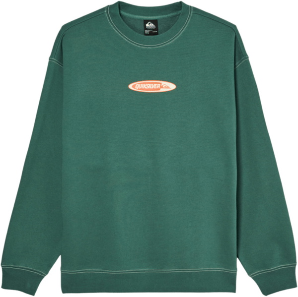 2026 Quiksilver Mens Disk Crew Sweatshirt EQYFT05232 - Forest